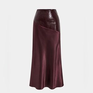 Commense Asymmetrical Burgundy Skirt